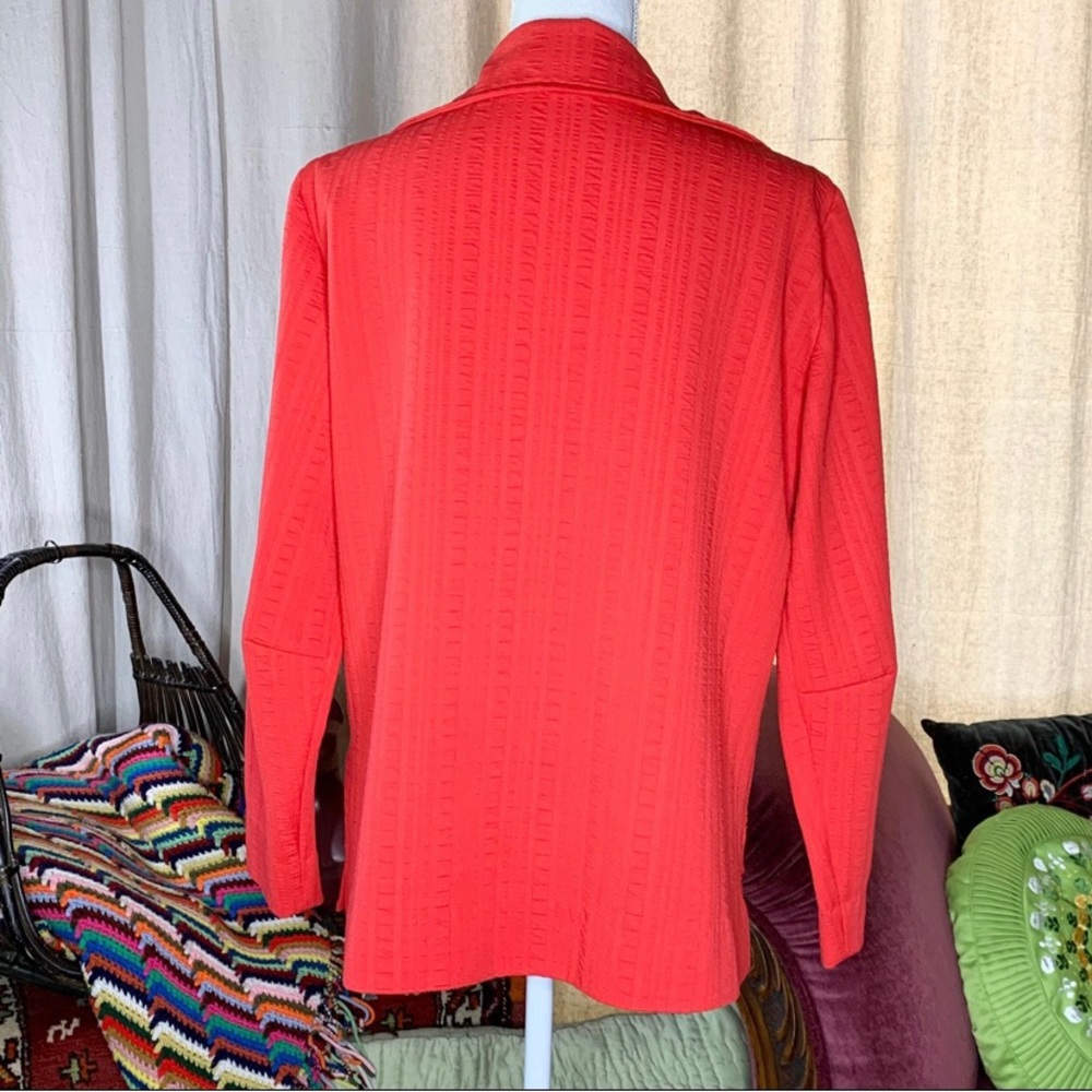 70s Red Polyester Jacket - Picture 3 of 7